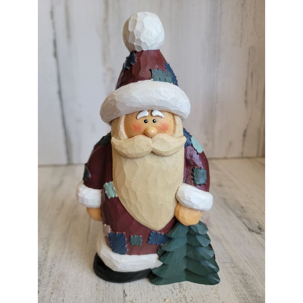 Crazy Mountain folk art Santa Claus‎ tree rustic home decor Xmas vintage